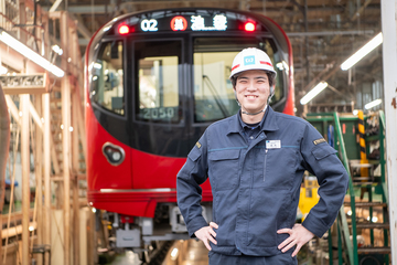 鉄道車両整備士として働く森角　健人さん