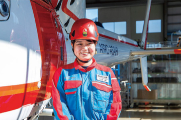 航空整備士として働く今津　萌さん