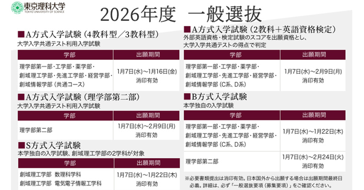 【東京理科大学】のスペシャルコンテンツ画像